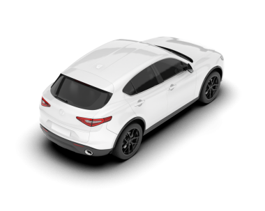 Gerçekçi beyaz araba. kenar - görünüm.