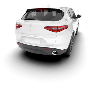 Beyaz arka planda modern bir araba. 3d oluşturma