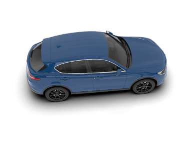 Mavi araba beyaz arka planda izole edilmiş. 3d oluşturma.