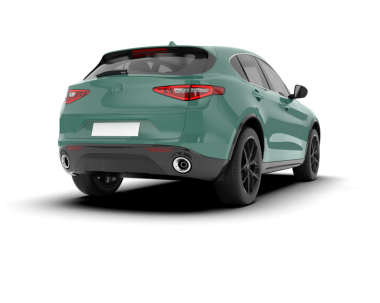 Arka planda izole edilmiş gerçekçi bir SUV aracı. 3D görüntüleme - illüstrasyon.