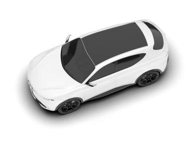 Beyaz arka planda gerçekçi bir araba. 3d oluşturma