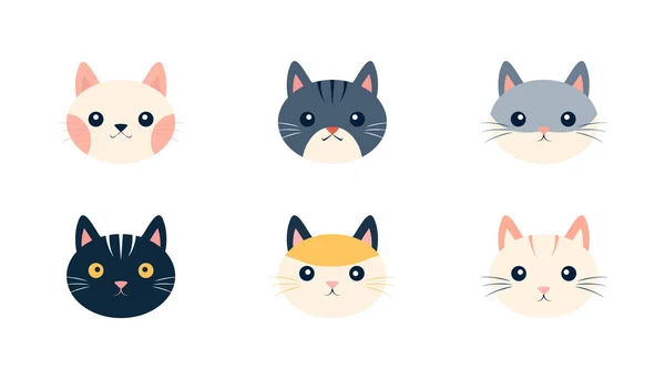 Çizgi Filmdeki Kedi Seti Vektör Çizimine Bakıyor Telifsiz Stok Illüstrasyonlar