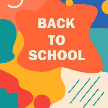 Bilgi afişi karesi. Okula dönelim. Broşürler, dergiler, posterler, kitap kapakları, afişler için eğitim şablonu. Okul için bilgi arkaplanı .