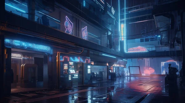 futuristic sci-fi cityscape background, retro-futuristic background
