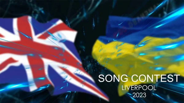 Eurovision 2023 Eurovision Song Contest Storbritannia Liverpool 2023 Bakgrunn – stockfoto