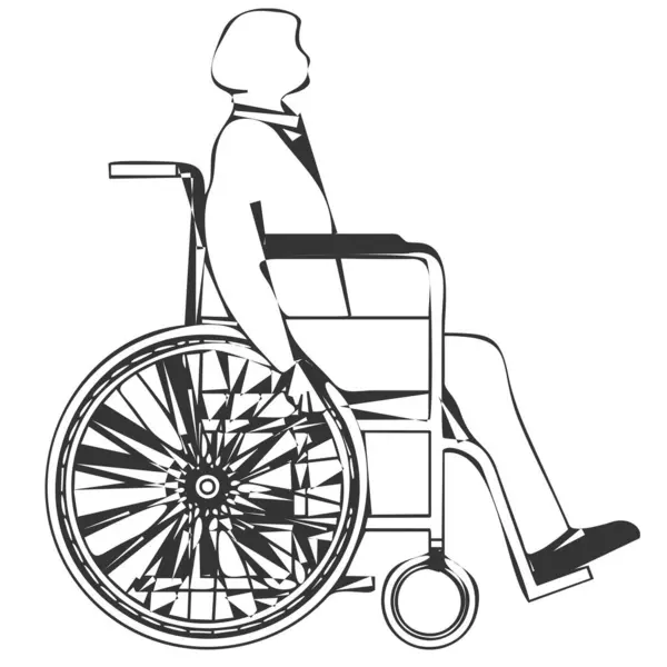 Homme Fauteuil Roulant Personne Handicapée Personne Handicapée Symbole Vecteur — Image vectorielle