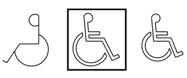 Signe Une Personne Fauteuil Roulant Personne Handicapée Personne Handicapée Symbole — Image vectorielle