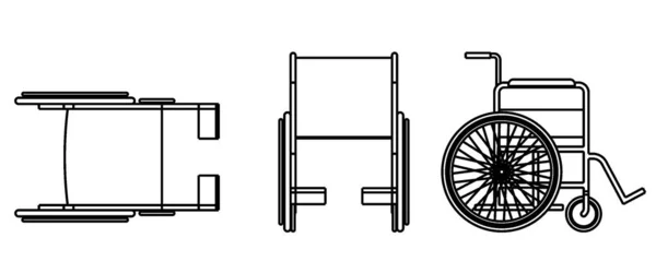 Rullstol För Personer Med Funktionshinder Grafisk Konst Vektor — Stock vektor