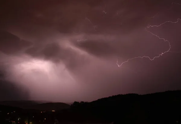 Thunderstorm Sudetes — Stock Photo, Image