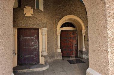 Katolik Kilisesi Neo-Romanesk tarzında Yukarı Silezya, Nowy Bytom, Polonya.