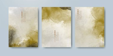 Parlak renkli vektör suluboya arka planı olan kartlar. Randevunuz, kartpostalınız, afişiniz için tasarım.