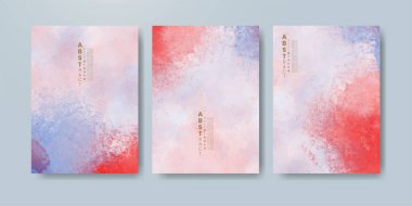 Parlak renkli vektör suluboya arka planı olan kartlar. Randevunuz, kartpostalınız, afişiniz için tasarım.