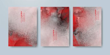 Parlak renkli vektör suluboya arka planı olan kartlar. Randevunuz, kartpostalınız, afişiniz için tasarım.