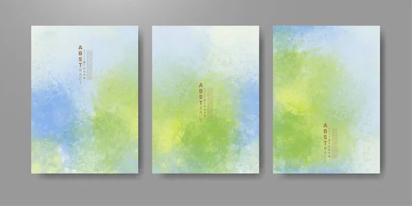 Cartes Avec Fond Aquarelle Vectoriel Coloré Lumineux Conception Pour Votre — Image vectorielle