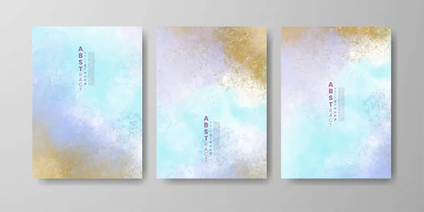 水彩を背景にしたカード はがき バナー ロゴのデザイン — ストックベクタ