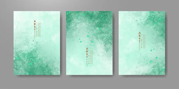 Kartenset Mit Leuchtend Buntem Vektor Aquarell Hintergrund Design Für Ihr — Stockvektor