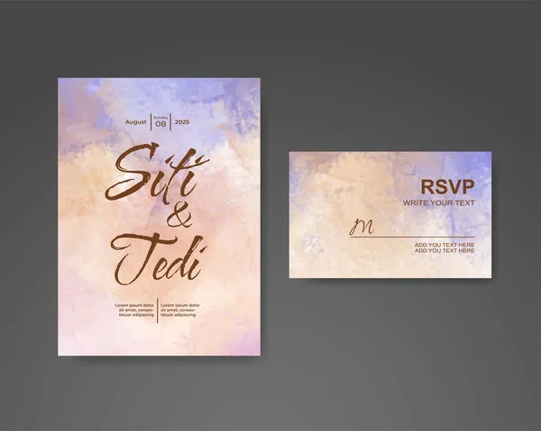 Wedding Invitation Abstract Watercolor Background — Stock Vector