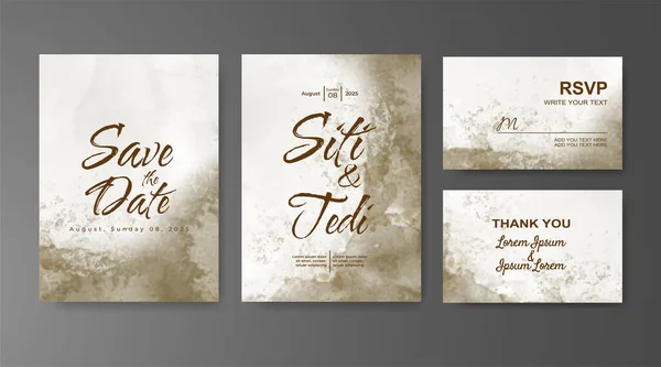 Soyut suluboya arkaplan içeren düğün davetiyesi