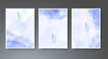 Yumuşak, parlak suluboya arka plan seti. Kapak için tasarım, tarih, kartpostal, afiş, logo.