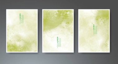 Yumuşak, parlak suluboya arka plan seti. Kapak için tasarım, tarih, kartpostal, afiş, logo.