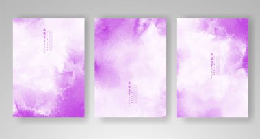 Yumuşak, parlak suluboya arka plan seti. Kapak için tasarım, tarih, kartpostal, afiş, logo.