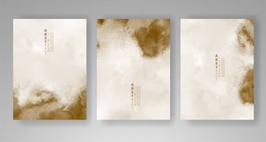 Yumuşak, parlak suluboya arka plan seti. Kapak için tasarım, tarih, kartpostal, afiş, logo.