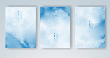 Yumuşak, parlak suluboya arka plan seti. Kapak için tasarım, tarih, kartpostal, afiş, logo.