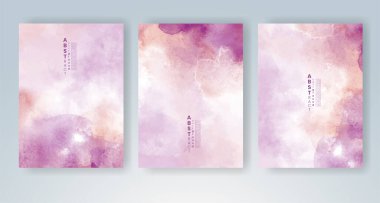 Yumuşak, parlak suluboya arka plan seti. Kapak için tasarım, tarih, kartpostal, afiş, logo.