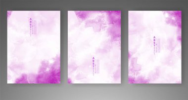 Yumuşak, parlak suluboya arka plan seti. Kapak için tasarım, tarih, kartpostal, afiş, logo.