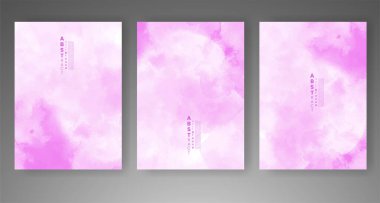 Yumuşak, parlak suluboya arka plan seti. Kapak için tasarım, tarih, kartpostal, afiş, logo.