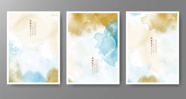 Suluboya geçmişi olan kartlar. Kapak için tasarım, tarih, kartpostal, afiş, logo.