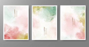 Suluboya geçmişi olan kartlar. Kapak için tasarım, tarih, kartpostal, afiş, logo.