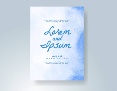 Soyut suluboya arkaplan içeren düğün davetiyesi