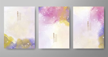 Soyut suluboya arka plan çizimleri. Kapak için tasarım, tarih, kartpostal, afiş, logo.