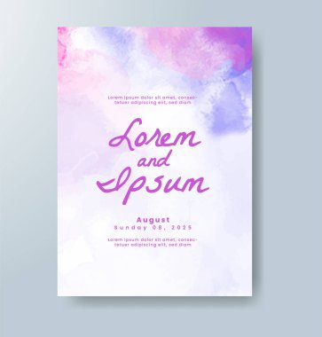 Suluboya Minimal Kart. Klasik Vektör Tasarım Kartları. Düğün Soyut Arkaplan Davetiyesi. Sanat Şablonu. Broşür ve Kapak Tasarımı için Yaratıcı Resimler. Asgari Suluboya Sanatı.