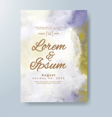 Suluboya Minimal Kart. Klasik Vektör Tasarım Kartları. Düğün Soyut Arkaplan Davetiyesi. Sanat Şablonu. Broşür ve Kapak Tasarımı için Yaratıcı Resimler. Asgari Suluboya Sanatı.