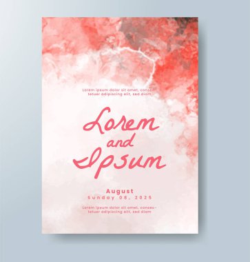 Suluboya Minimal Kart. Klasik Vektör Tasarım Kartları. Düğün Soyut Davetiye Sanat Şablonu. Broşür ve Kapak Tasarımı için Yaratıcı Resimler. Asgari Suluboya Sanatı.