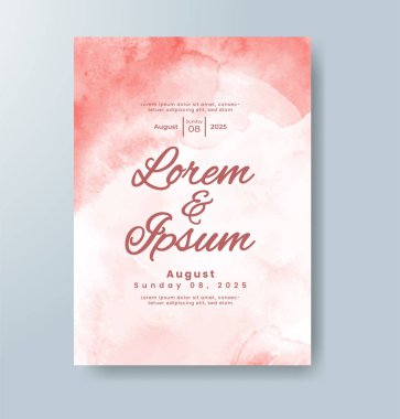 Suluboya Minimal Kart. Klasik Vektör Tasarım Kartları. Düğün Soyut Davetiye Sanat Şablonu. Broşür ve Kapak Tasarımı için Yaratıcı Resimler. Asgari Suluboya Sanatı.