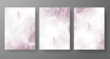 Suluboya Minimal Kart. Klasik Vektör Tasarım Kartları. Düğün Soyut Davetiye Sanat Şablonu. Broşür ve Kapak Tasarımı için Yaratıcı Resimler. Asgari Suluboya Sanatı.