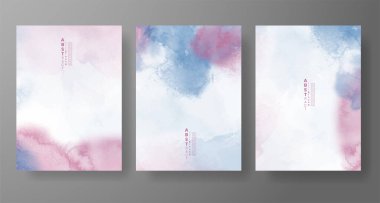 Suluboya Minimal Kart. Klasik Vektör Tasarım Kartları. Düğün Soyut Davetiye Sanat Şablonu. Broşür ve Kapak Tasarımı için Yaratıcı Resimler. Asgari Suluboya Sanatı.