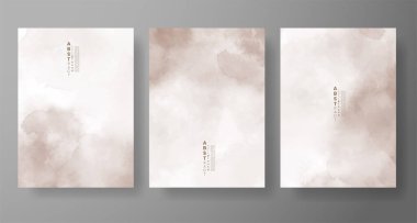 Suluboya Minimal Kart. Klasik Vektör Tasarım Kartları. Düğün Soyut Davetiye Sanat Şablonu. Broşür ve Kapak Tasarımı için Yaratıcı Resimler. Asgari Suluboya Sanatı.