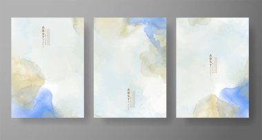 Suluboya Minimal Kart. Klasik Vektör Tasarım Kartları. Düğün Soyut Davetiye Sanat Şablonu. Broşür ve Kapak Tasarımı için Yaratıcı Resimler. Asgari Suluboya Sanatı.