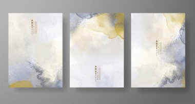 Suluboya Minimal Kart. Klasik Vektör Tasarım Kartları. Düğün Soyut Davetiye Sanat Şablonu. Broşür ve Kapak Tasarımı için Yaratıcı Resimler. Asgari Suluboya Sanatı.