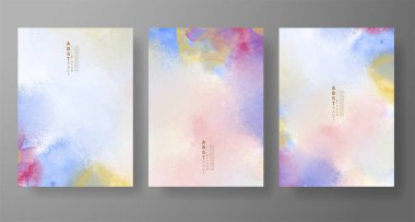 Suluboya Minimal Kart. Klasik Vektör Tasarım Kartları. Düğün Soyut Davetiye Sanat Şablonu. Broşür ve Kapak Tasarımı için Yaratıcı Resimler. Asgari Suluboya Sanatı.