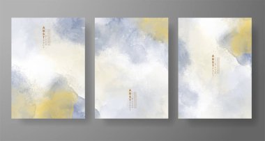 Suluboya Minimal Kart. Klasik Vektör Tasarım Kartları. Düğün Soyut Davetiye Sanat Şablonu. Broşür ve Kapak Tasarımı için Yaratıcı Resimler. Asgari Suluboya Sanatı.