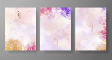 Suluboya Minimal Kart. Klasik Vektör Tasarım Kartları. Düğün Soyut Davetiye Sanat Şablonu. Broşür ve Kapak Tasarımı için Yaratıcı Resimler. Asgari Suluboya Sanatı.