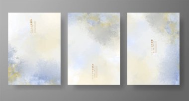 Suluboya Minimal Kart. Klasik Vektör Tasarım Kartları. Düğün Soyut Davetiye Sanat Şablonu. Broşür ve Kapak Tasarımı için Yaratıcı Resimler. Asgari Suluboya Sanatı.