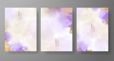 Suluboya Minimal Kart. Klasik Vektör Tasarım Kartları. Düğün Soyut Davetiye Sanat Şablonu. Broşür ve Kapak Tasarımı için Yaratıcı Resimler. Asgari Suluboya Sanatı.