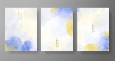 Suluboya Minimal Kart. Klasik Vektör Tasarım Kartları. Düğün Soyut Davetiye Sanat Şablonu. Broşür ve Kapak Tasarımı için Yaratıcı Resimler. Asgari Suluboya Sanatı.