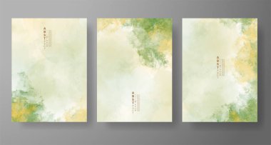 Suluboya Minimal Kart. Klasik Vektör Tasarım Kartları. Düğün Soyut Davetiye Sanat Şablonu. Broşür ve Kapak Tasarımı için Yaratıcı Resimler. Asgari Suluboya Sanatı.